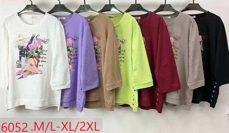 Bluzki damskie Roz M/L-XL-2XL, Mix Kolor Paczka 12 szt